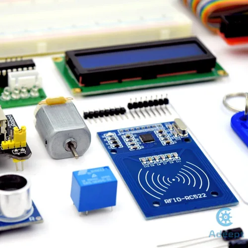Vista 4 de Adeept Kit de inicio RFID para Raspberry Pi 4 3 Modelo B+ B, motor paso a paso, ADXL345, placa de extensión GPIO de 40 pines, tabla de pan sin