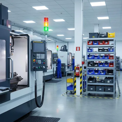 Vista 6 de Luz LED Andon de señal de torre de 3 pilas, rojo/amarillo/verde, encendido/apagado, interruptor selector ABB, adaptador de corriente industrial Mean