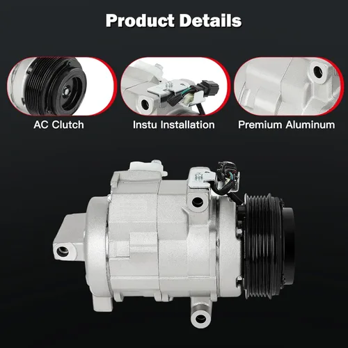 Vista 3 de cciyu Compresor de aire acondicionado apto para Ford Edge para Lincoln MKX 3.5L 2007-2010 reemplaza al compresor de CA para automóvil