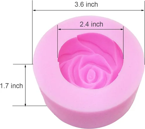 Vista 2 de Molde para velas de rosas 3D, molde de silicona para jabón hecho a mano, bomba de baño, barra de loción, chocolate, vela, cera