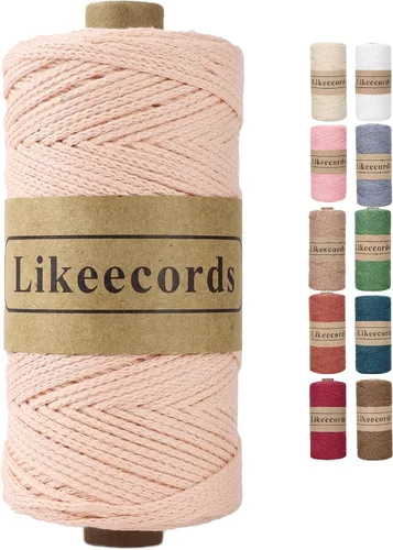 Vista 50 de Likeecords 100% Hilo de Ganchillo de Algodón Cordón de Bolsa de 2mm 170m Cordón de Macramé de 2mm Hilo de Crochet Cuerda de Macramé Regalo para Verde