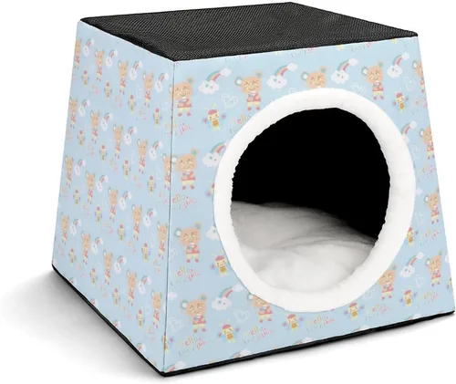 Vista 16 de Cama para gatos y gatos, sofá impreso con almohada pequeña para gatitos, perros pequeños, mono de fútbol