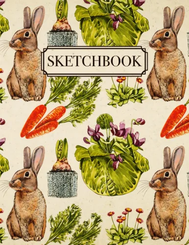 Rabbit Sketchbook Sketch Book For Artist Drawing Blank Paper Pad 8.5" x 11" - Notebook 100 Pages Blank Paper Book For Sketching Painting Doodling