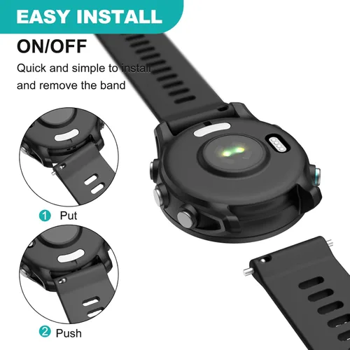 Vista 6 de OVERSTEP Compatible con Garmin Venu 2 Plus, Venu SQ Band, correa de muñeca de 0.787 pulgadas, correa de silicona suave impermeable de liberación