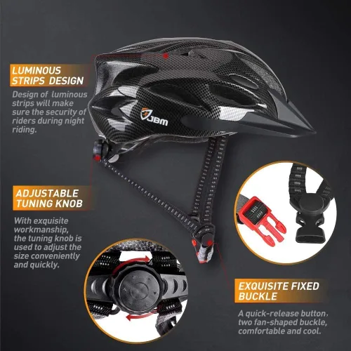 Vista 4 de JBM Casco de bicicleta, casco de bicicleta para hombres y mujeres, casco de bicicleta para adultos con visera