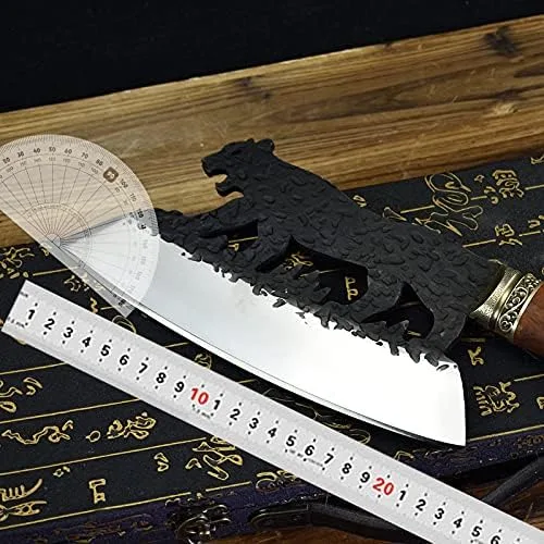 Vista 5 de Cuchillo de carne, cuchillo de carne forjado a mano de 9 pulgadas, cuchillo de cocina de hoja afilada, cuchillo de cocina de China Longquan