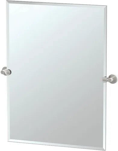 Vista 8 de Gatco 4689SM - Espejo rectangular sin marco de 24 pulgadas, cromado/montado en la pared, biselado sin marco, espejo de tocador de baño con soportes