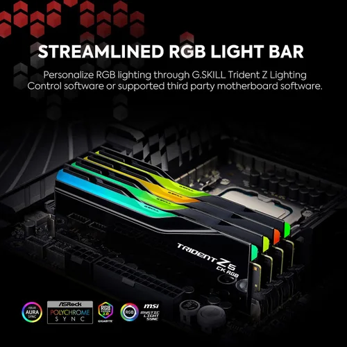 Vista 5 de G.SKILL Trident Z5 CK RGB Series DDR5 RAM (Intel XMP 3.0) 48GB (2x24GB) 8200MT/s CL40-52-52-131 1.40V Memoria de computadora de escritorio CU-DIMM