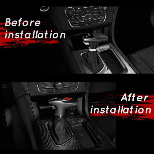 Vista 6 de auovo Perilla de palanca de cambios para accesorios Charger Challenger 2015-2023 / Durango 2016-2024, cubierta de palanca de cambios de decoración