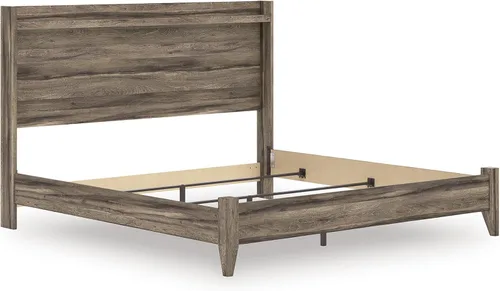 Vista 11 de Signature Design By Ashley Baystorm - Cabecera con panel con iluminación LED, individual, gris