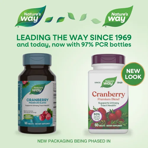 Vista 2 de Nature's Way Suplemento prémium de arándano, apoyo para la salud del tracto urinario* con vitamina C, 60 tabletas