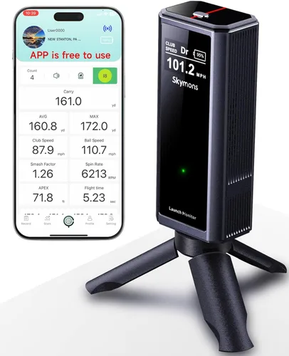 Portable Golf Launch Monitor, Simulators for Home & Training, Mobile Launch Monitor for Golf Swing Analysis, Tracker & Swing Analyzer, Indoor