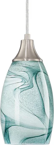 Vista 21 de karyfine Mini luces colgantes de cristal artístico para isla de cocina, pantalla colgante de vidrio de mármol con acabado de níquel cepillado, luces