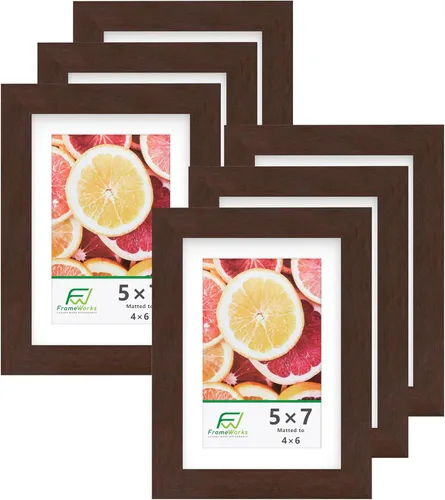 Vista 20 de FrameWorks Marcos de fotos clásicos de madera de 5 x 7 a 4 x 6 con vidrio templado, color negro, paquete de 2