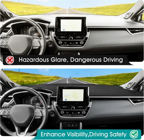 Vista 482 de FIILINES - Cubierta para tablero, accesorio para tablero de malla antideslizante, parasol sin reflejos y protector compatible con Toyota Tundra