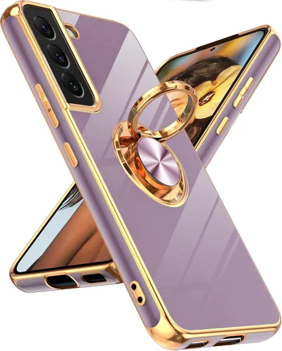 Vista 20 de LeYi Funda para teléfono Galaxy A12: con protector de pantalla de vidrio templado [paquete de 2] Soporte de anillo giratorio de 360°, soporte Rosa