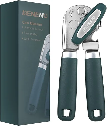 Vista 13 de Beneno Abrelatas Manual de Servicio Pesado con Imán, Hoja de Acero al Carbono Afilada Duradera con Corte Suave, Perilla Grande que Ahorra Esfuerzo