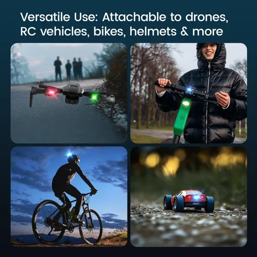 Vista 6 de Luz estroboscópica Holyton para dron, luz anticolisión, lámpara LED recargable para vuelo nocturno de dron FAA, compatible con DJI Mini 4 Pro, Avata
