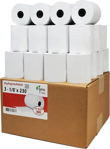 Vista 13 de (10 Rolls) 3 1/8 x 230 thermal paper square POS cash register thermal receipt paper rolls bpa free BuyRegisterRolls