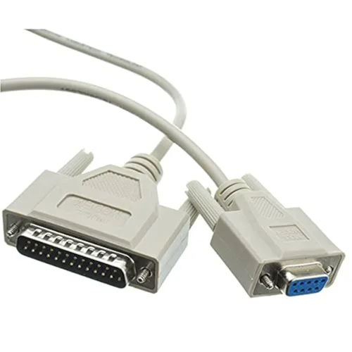 Vista 2 de AYA DB9 (9 pines) hembra a DB25 (25 pines) macho cable de módem nulo serie (6 pies)