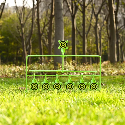 Vista 8 de KNINE OUTDOORS Paquete de 6 pistolas de aire con signo de tortuga, pistola BB de pellets BB Rimfire objetivo de restablecimiento, clasificado