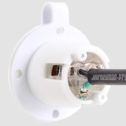 Vista 7 de Journeyman-Pro 5279 15 Amp 120-125 voltios, salida con brida NEMA 5-15, grado comercial negro, 2 polos-3 cables, receptáculo de cargador de enchufe