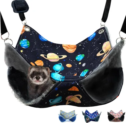 Vista 5 de Hamaca de rata para hurón, cama nación, jaula, juego de accesorios para la casa del personal y escondites para conejillo de indias, hurón de 13.8