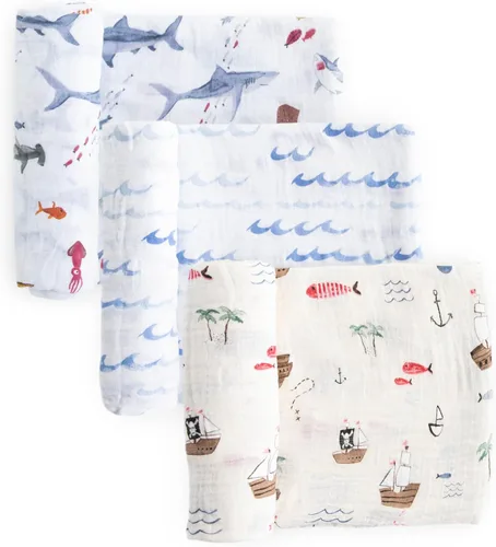 Vista 20 de Little Unicorn Juego de 3 mantas de muselina de algodón con limonada de bayas Juego de 3 100% algodón Supersuave Recién nacidos y bebés