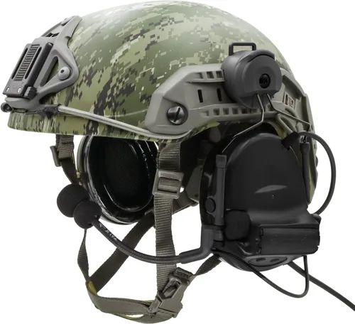 Vista 2 de COMTA 2 - Auriculares tácticos tipo casco con U94 PTT de 2 pines, auriculares con cancelación de ruido, para tiro de caza de airsoft