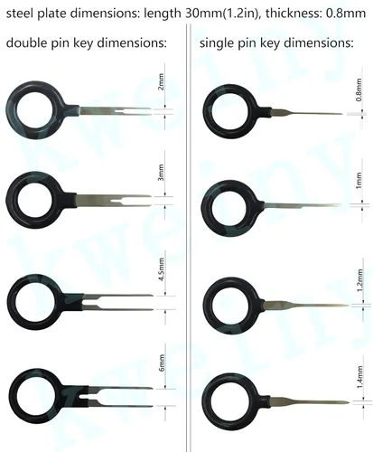 Vista 3 de Herramienta de extracción de terminales automáticos Conector de cableado eléctrico Pin de liberación (18 piezas sin duplicado)