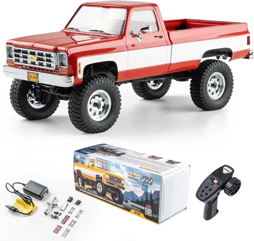 FCX18 FMS 1/18 Chevrolet K10 RC Camión, Crawler RC 4WD con licencia oficial, 2 velocidades, interruptor con luces LED, modelo RC todoterreno para