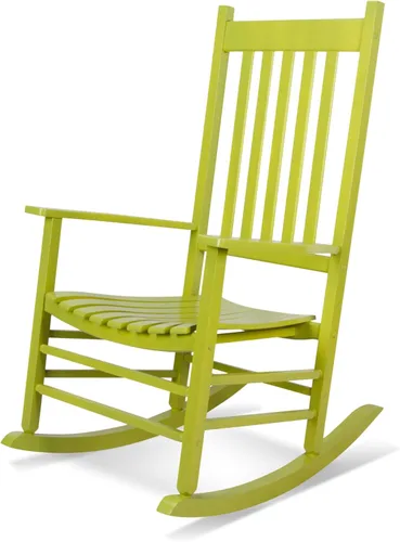 Vista 9 de Shine Company - Balancín para porche estilo Vermont, Silla mecedora de madera de respaldo alto, Aruba