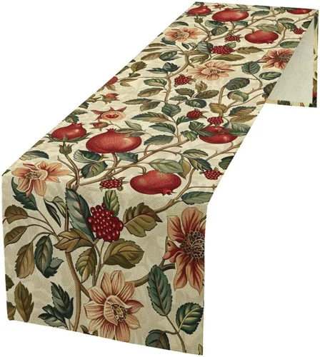 Vista 17 de Camino de mesa de lino de algodón, cuchillo de cocina occidental, tenedor, colección de mesa rectangular, desierto salvaje oeste americano