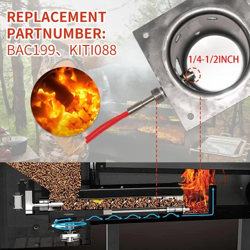 Vista 7 de Reemplazo de encendedor de barra caliente AC para modelos Traeger, Pit Boss, Camp Chef, Z-Grills y Nexgrill Wood Pellet Grill