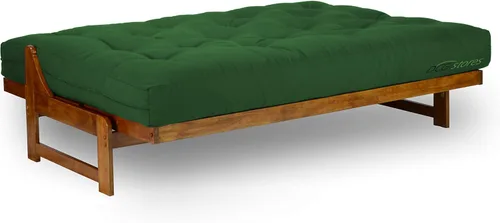 Vista 4 de Nirvana Futons Colchón de futón completo cómodo de 6 pulgadas, sarga verde cazador, fabricado en Estados Unidos
