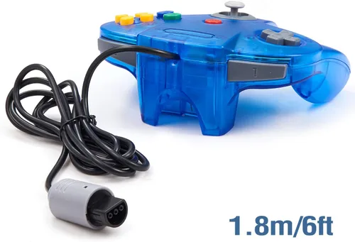 Vista 7 de KIWITATA Classic N64 Controller, Retro N64 Wired Game Pad Joystick Remote Controller for N64 System Video Games Console Clear Blue