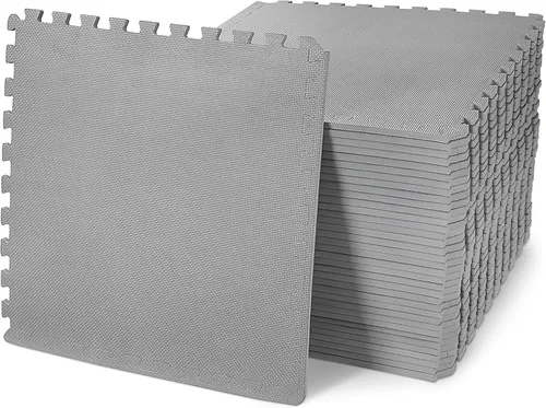 Vista 11 de Elevon Tapete de suelo de rompecabezas para gimnasio, 3/4 pulgadas de grosor, espuma EVA entrelazada, 24 azulejos, tapete de entrenamiento