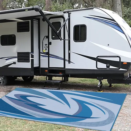 Vista 4 de EEZ RV Products - Esteras reversibles resistentes para exteriores de 9'x12' para RVing/Boondocking