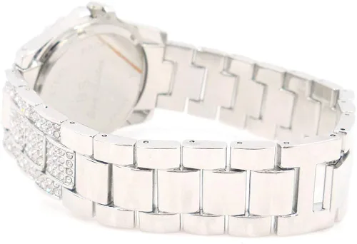 Vista 5 de Reloj de lujo para mujer, joyería de moda, diamantes de imitación de cristal, correa de acero, esfera redonda, reloj analógico, clásico de cuarzo