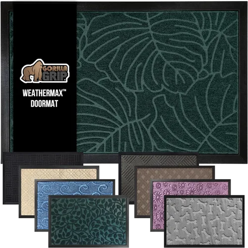 Vista 91 de Gorilla Grip WeatherMax - Tapete para todas las estaciones 100% impermeable, 23 x 35 pulgadas, goma natural duradera, resistente a manchas y Verde