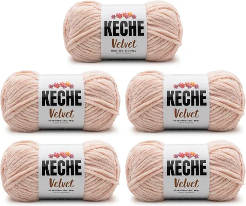 Vista 75 de Keche Hilo de terciopelo para ganchillo, manta de felpilla suave, voluminosa, hilo amigurumi, 3.53 oz (132 yardas), color azul bebé
