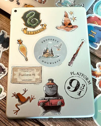 Vista 6 de ConQuest Journals - Calcomanías transparentes de acuarela de Harry Potter, impermeables, resistentes a los rayos UV y a los arañazos, calcomanías