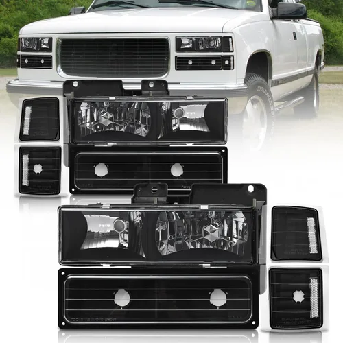 Vista 15 de AS Conjunto de faros delanteros para Chevy Silverado 2007-2013 1500/2007 2008 2009 2010 2011 2012 2013 2014 Chevy Silverado 2500HD 3500HD carcasa