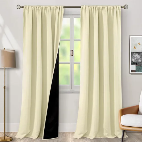 Vista 30 de BGment - Cortinas opacas para sala de estar de 63 pulgadas de largo, juego de 2 paneles, cortinas para oscurecer toda la habitación, cortinas