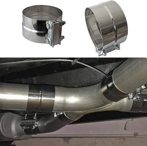 Vista 6 de 2 piezas de abrazaderas de escape de 5 pulgadas de acero inoxidable para banda de silenciador de 5 pulgadas de diámetro interno a 5.5 pulgadas