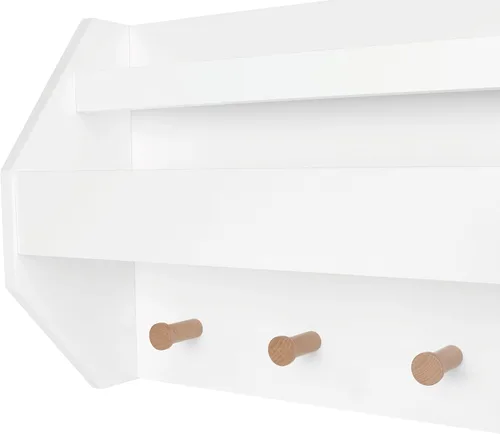 Vista 7 de RiverRidge Estante de pared para niños con estantería y ganchos, moderno estante montado en dos tonos para salas de juegos y guarderías, detalles