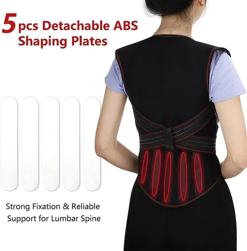 Vista 2 de Soporte magnético para la espalda, chaleco de terapia de autocalentamiento, soporte de espalda completa, 108 piezas, imanes, corrector de espalda