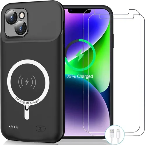 Vista 8 de Funda de carga inalámbrica con batería para iPhone XR, 10000 mAh de alta capacidad, portátil, recargable, funda protectora de carga inalámbrica