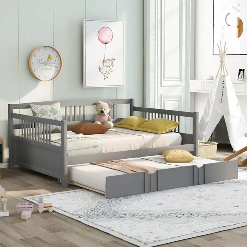 Vista 12 de Merax Sofá Cama Individual con Listones de Madera Soporte Sofá Cama Moderno para Sala de Estar con Rieles, Tamaño Individual, Espresso Oscuro