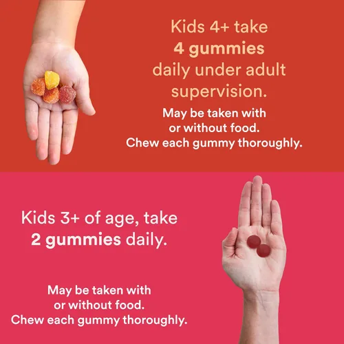 Vista 5 de SmartyPants Paquete de gomitas multivitamínicas y probióticos para niños: aceite de pescado Omega 3 (EPA/DHA), vitamina D3, C, vitamina B12, B6